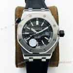 JF Factory Replica Audemars Piguet Diver's Swiss 3120 Watch Silver and Black